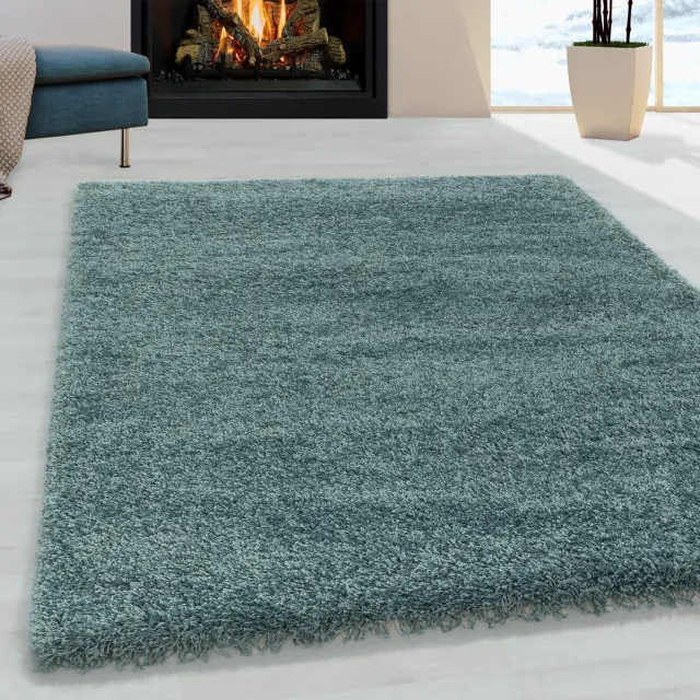 Adana Carpets Hoogpolig vloerkleed - Softy Blauw Groen 160x230cm