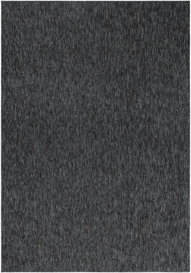 Ayyildiz Kortpolig vloerkleed, effen kleur - antraciet, woonkamerkleed, vilten achterkant, afmeting: 120 cm rond