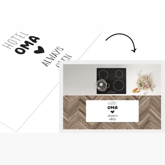 KitchenYeah Keukenloper - Loper keuken - Spreuken - Hotel oma always open - Quotes - Oma - Keukenloper vinyl Multicolor