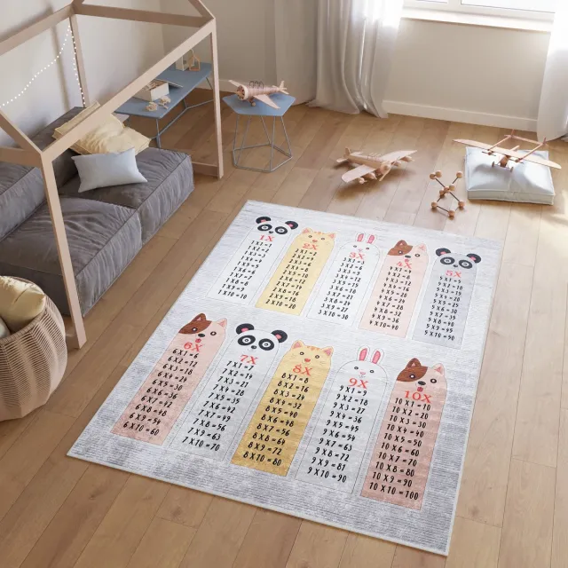 Tapiso Emma Vloerkleed Vermenigvuldigingstabel Kinderkamer Tapijt Maat- 160x230 Kleurrijk