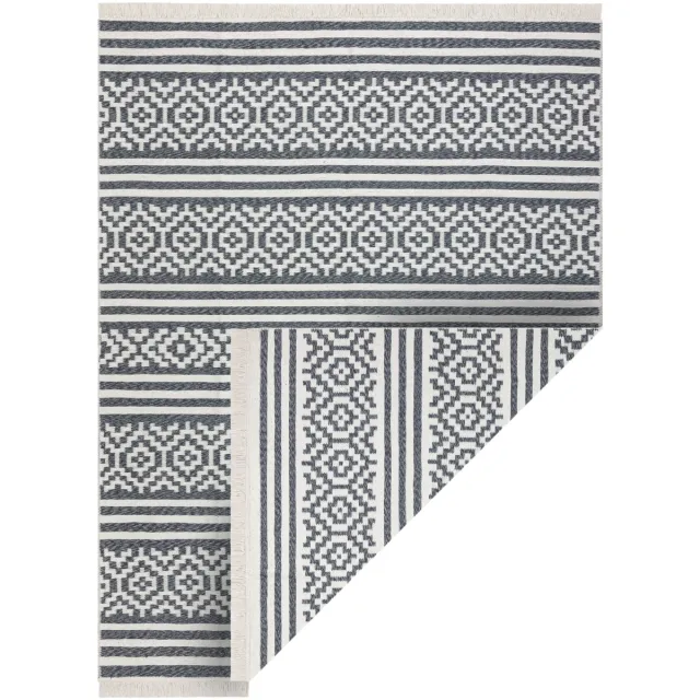 RUGSX Kleden Rugsx Tapijt TWIN 22996 geometrisch, strips katoen, dubb Zwart