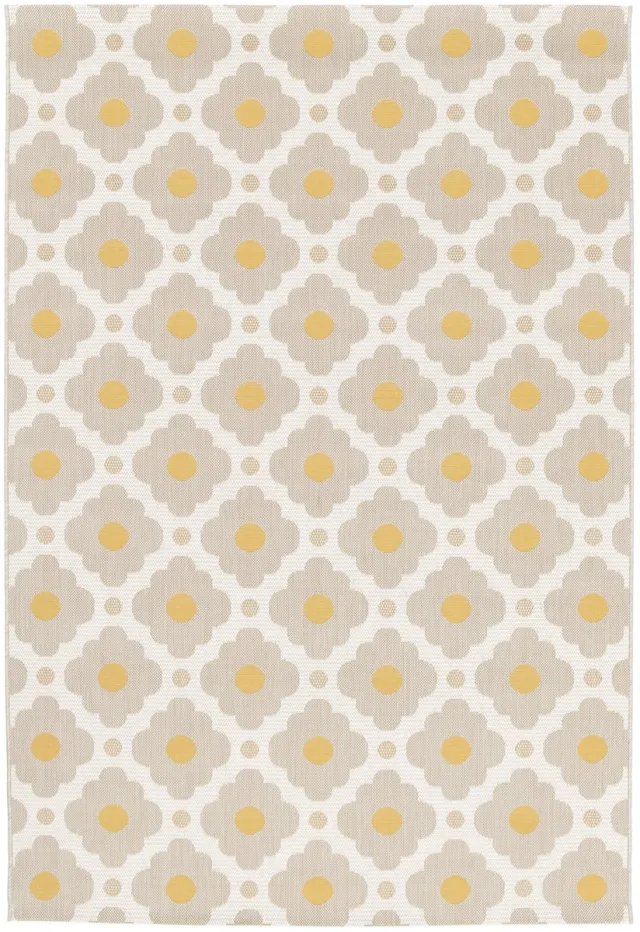 AFK Living Binnen buiten design tapijt DAISY geel