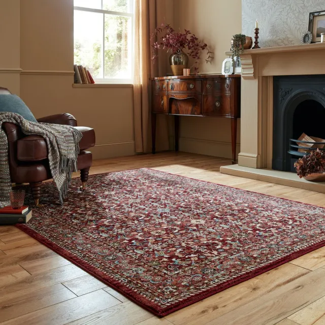flycarpets Laagpolig Klassiek Vloerkleed - Vintage - Sandford - Rood 160 x 230 cm