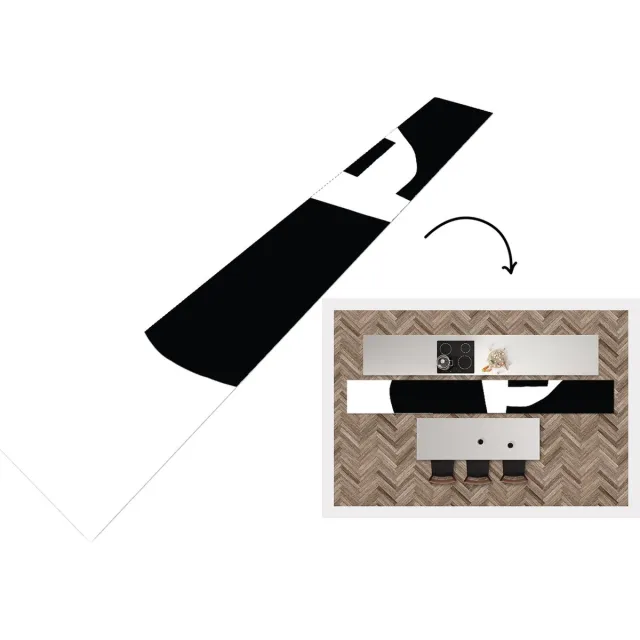 KitchenYeah Keukenloper - Loper keuken - Abstract - Minimalisme - Design - Keukenloper vinyl Multicolor