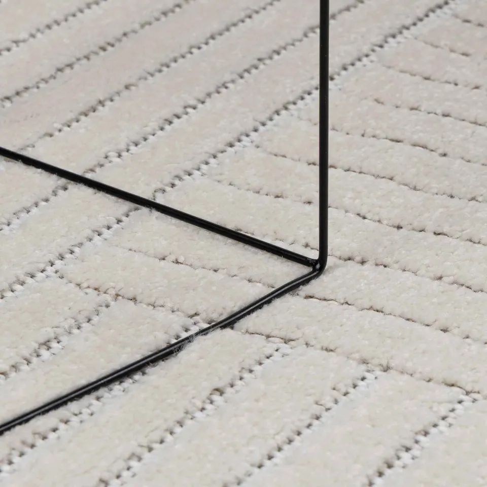 vidaXL Binnen- en buitentapijt PALMERAS Crème Ø 200 CM Polyester, foto 3