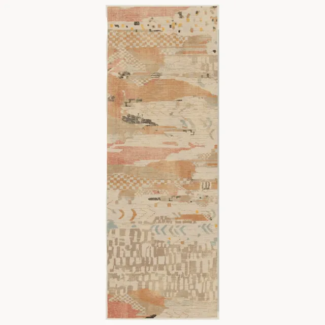 Ruggable Wasbare laagpolige loper Gaia Beige