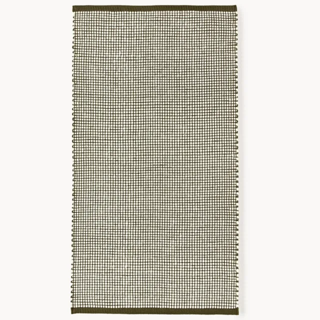 Westwing Collection Handgeweven wollen vloerkleed Amaro Groen