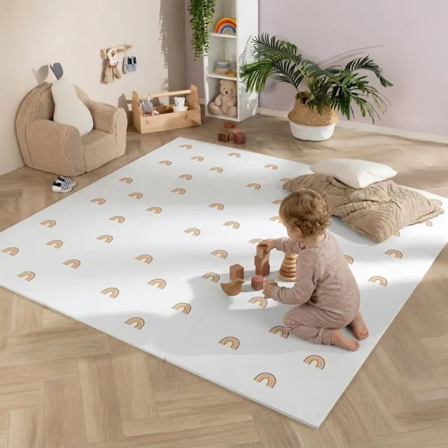Little Olly Foam puzzelmat - Alfie XL Rainbow Wit - 180x180cm