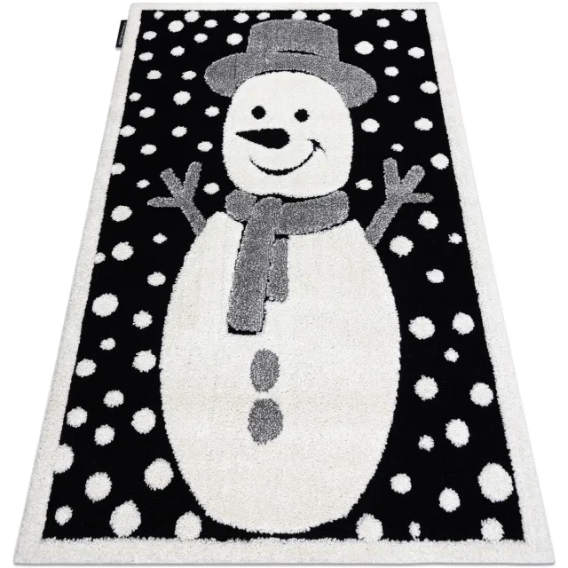 RUGSX Kleden Rugsx Kindertapijt JOY Snowman sneeuwman, voor kinderen Zwart