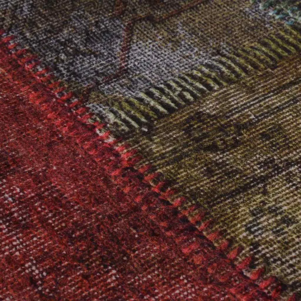 vidaXL Vloerkleed wasbaar patchwork ø120 cm meerkleurig, foto 2