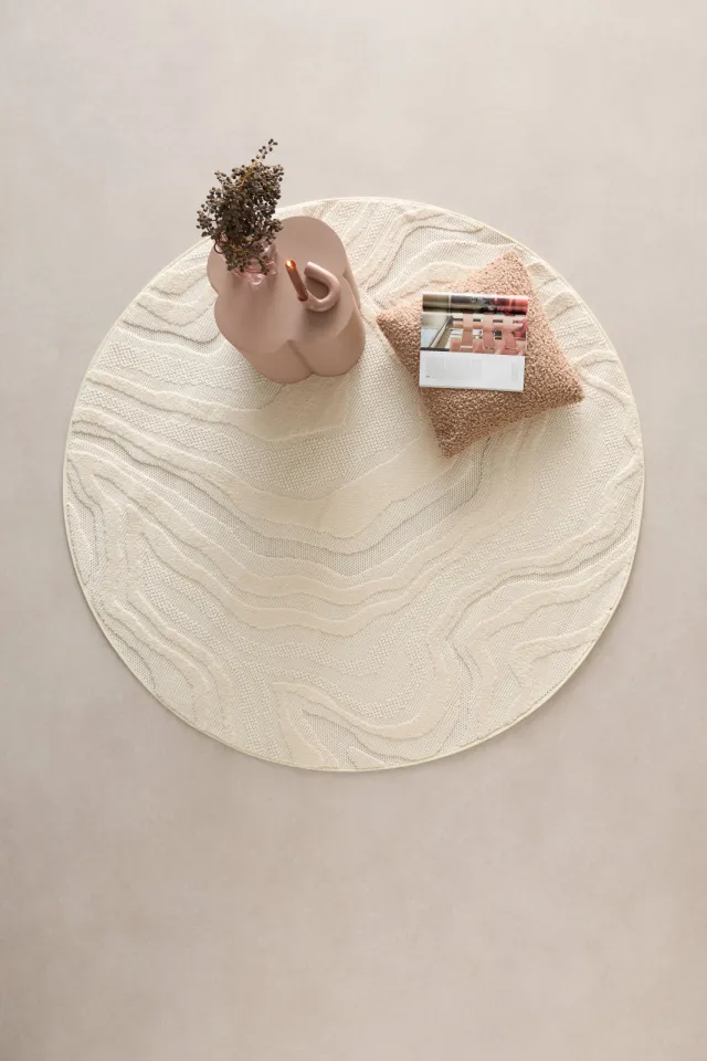 NOUS Living Teal vloerkleed crème, foto 2