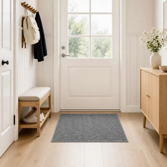 vidaXL Vloerkleed Antraciet 100 x 100 cm 100% Polyester 3 mm Wasbaar, foto 2