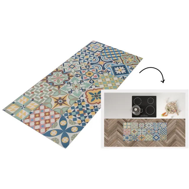 KitchenYeah Keukenloper - Loper keuken - Vintage - Bloemen - Design - Figuren - Keukenloper vinyl Multicolor