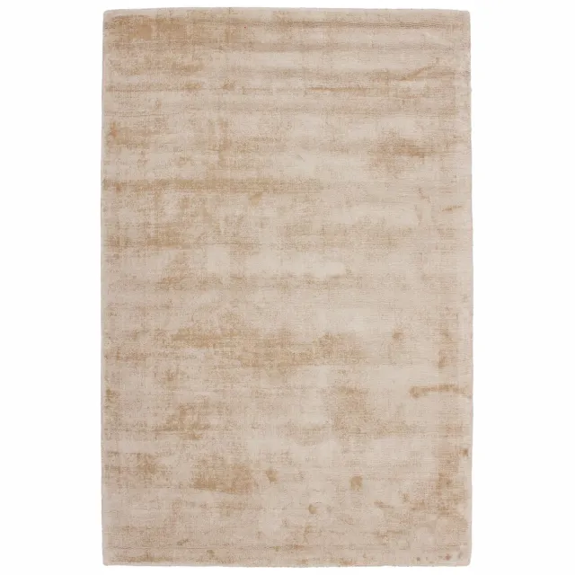 Padiro laagpolig vloerkleed met zachte uitstraling 160 x 230 cm - lichtbeige - modern effen ontwerp - voor vloerverwarming - van viscose en katoen
