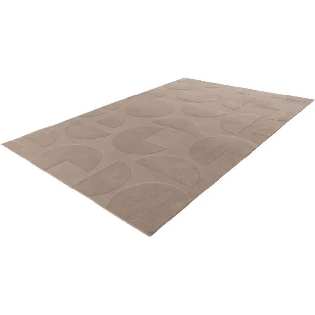Lalee Japandi Vloerkleed - Laagpolig - Modern Tapijt - Beige - 3D-effect - Lichtgewicht en Comfortabel