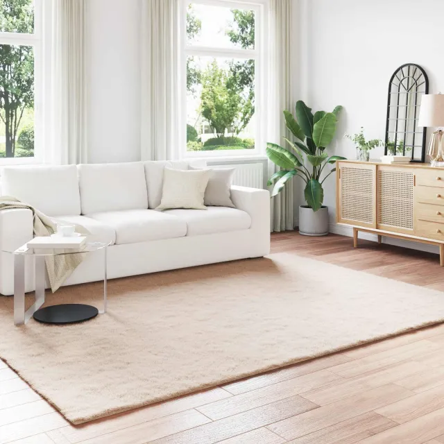 vidaXL Antislip vloerkleed van imitatie konijnenbont OLITE Taupe, foto 2