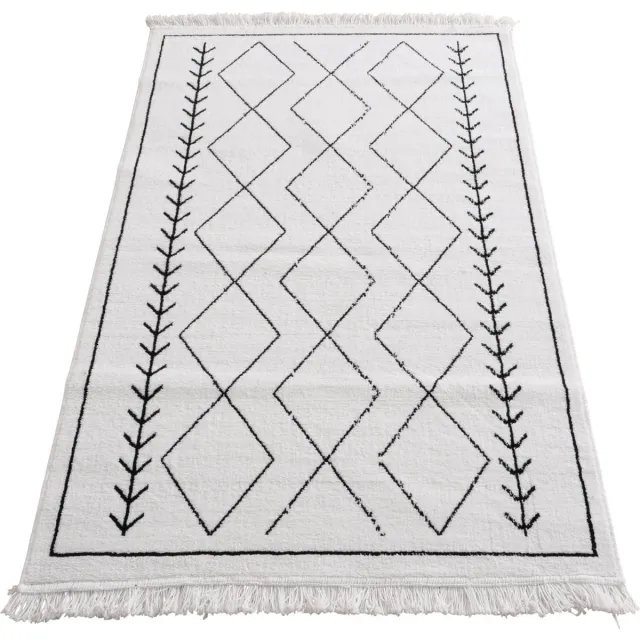 Dulaire Vloerkleed Bohemian Zwart Wit 180 x 120 cm