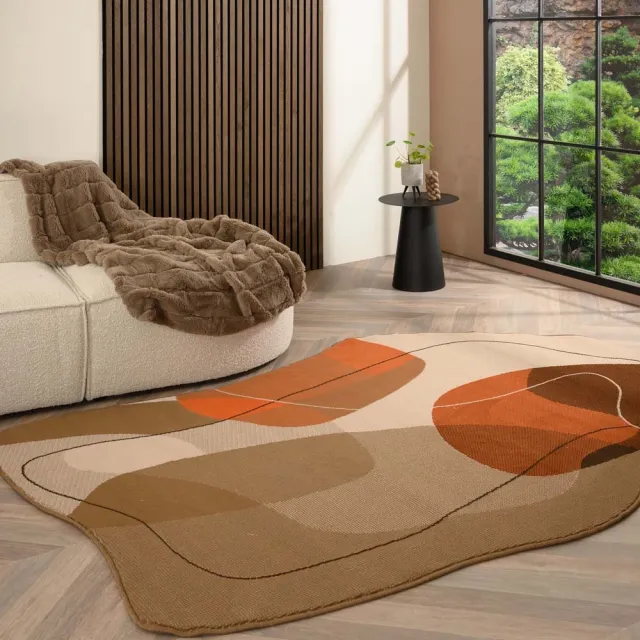 Tapeso Organisch vloerkleed - Ease Stone terra