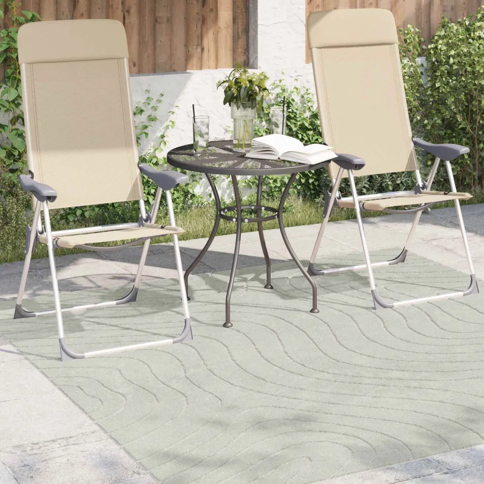 vidaXL Binnen- en buitentapijt PALMERAS Groen 200 x 200 cm Polyester, foto 3