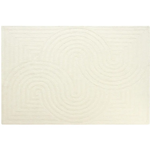 Vente-unique Vloerkleed in 100% wol, handgetuft - 160 x 230 cm - Gebroken wit - 2000 g/m² - LUZAN