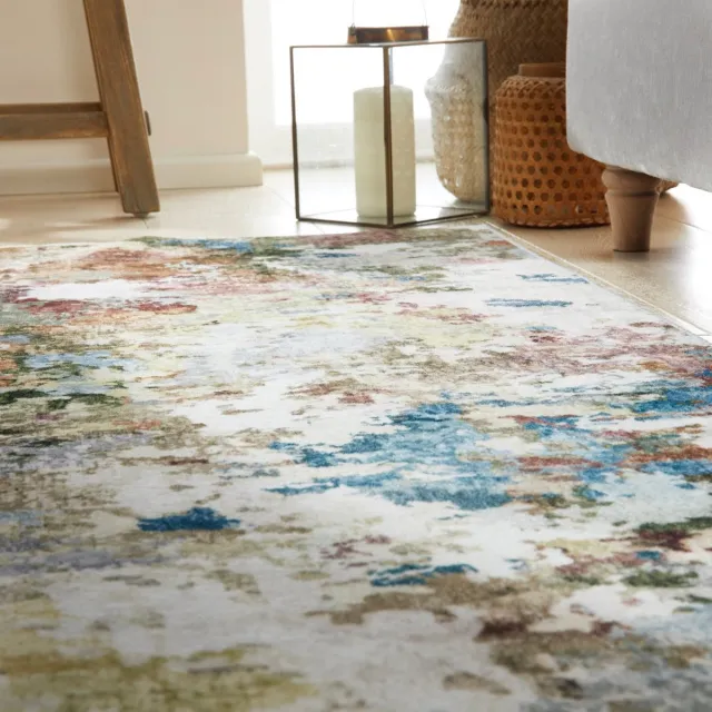 Concept Looms Liberty LIB103 Palette Vloerkleed - 120 x 180 cm - Veelkleurig - Rechthoekig - Polyester - Woonkamer, Eetkamer, Slaapkamer, Keuken - Abstract - Wasbaar, Modern
