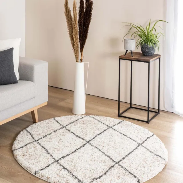 Boho&me Rond berber vloerkleed - Artisan Ouar wit/grijs 120