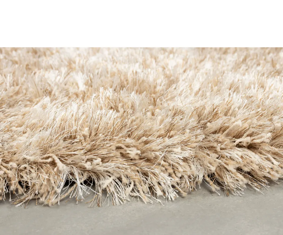 Dutchbone Hairy rond vloerkleed beige, foto 2