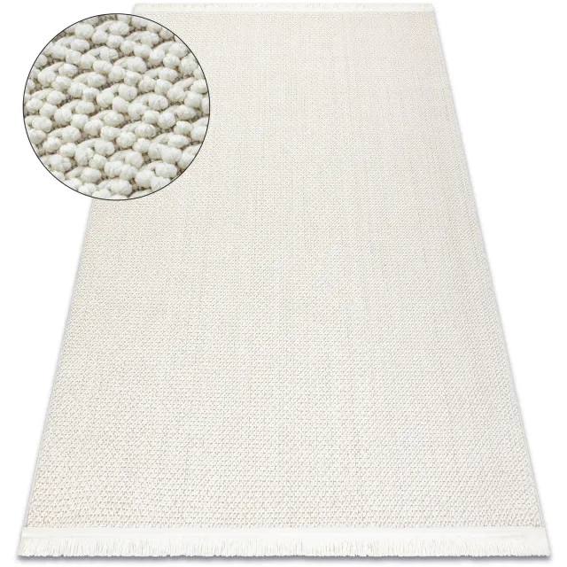 RUGSX Kleden Rugsx Vloerkleed NANO FH92A Enkele kleur, lus, platgewev 160x220 cm Wit