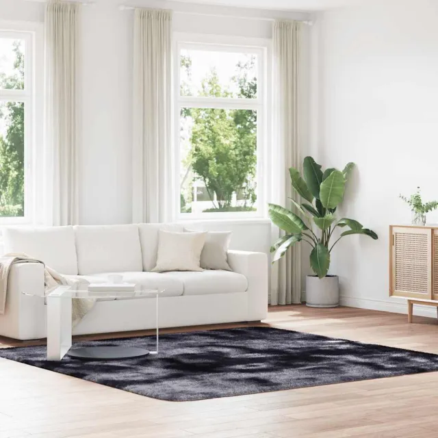 vidaXL Hoogpolig vloerkleed NAVARRA 240x240 cm polyester donkergrijs grijs, foto 2