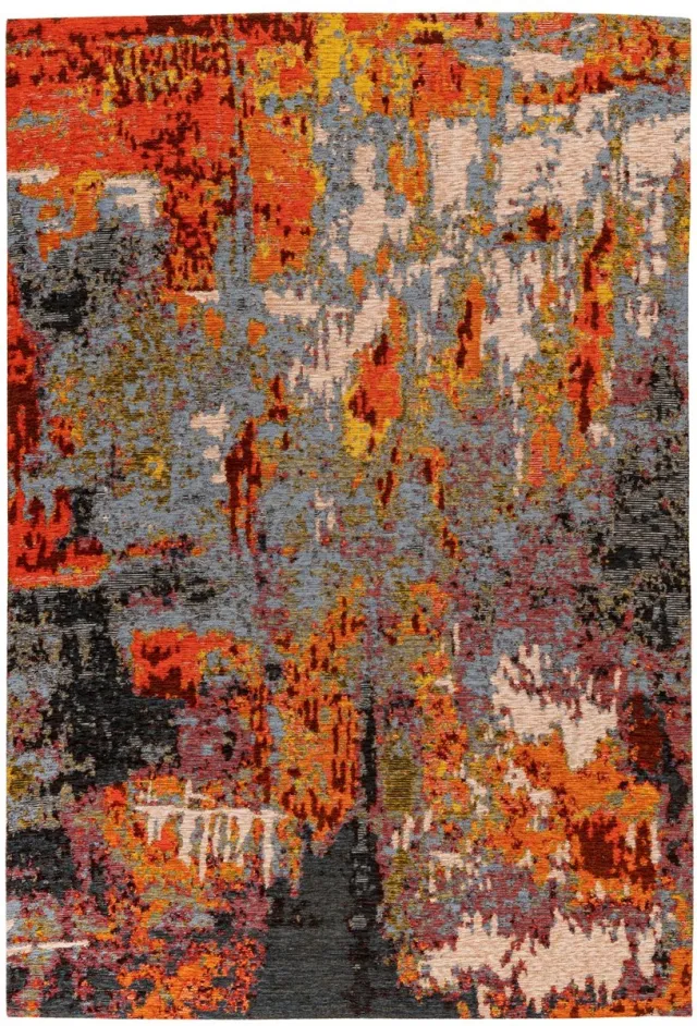 Padiro design laagpolig vloerkleed 80 x 150 cm - terracotta - modern abstract ontwerp - voor vloerverwarming - van modacryl, katoen en polyester oranje
