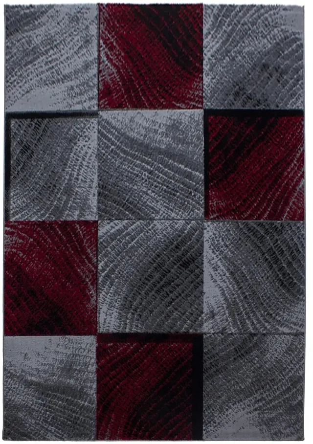 Dutch XXL Retro Vloerkleed | Tapijt | Plus | Blokken | Rood