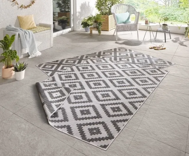 flycarpets Omkeerbaar Vloerkleed - Binnen & Buitenkleed Malta- Grijs / Creme, foto 6