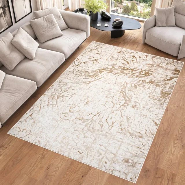 Tapiso Hera Vloerkleed Beige Woonkamer Modern Kleed Tapijt Maat- 80x150 Creme Beige