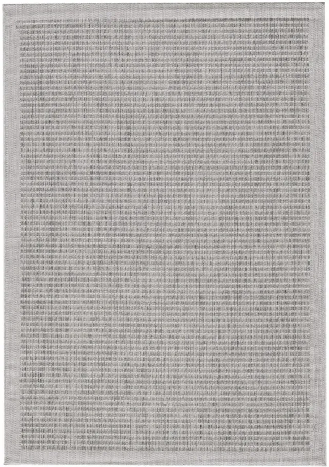 Giza Vloerkleed – Grijs met Kader – Laagpolig & Modern – Voor Binnen & Buiten – 200x290 cm