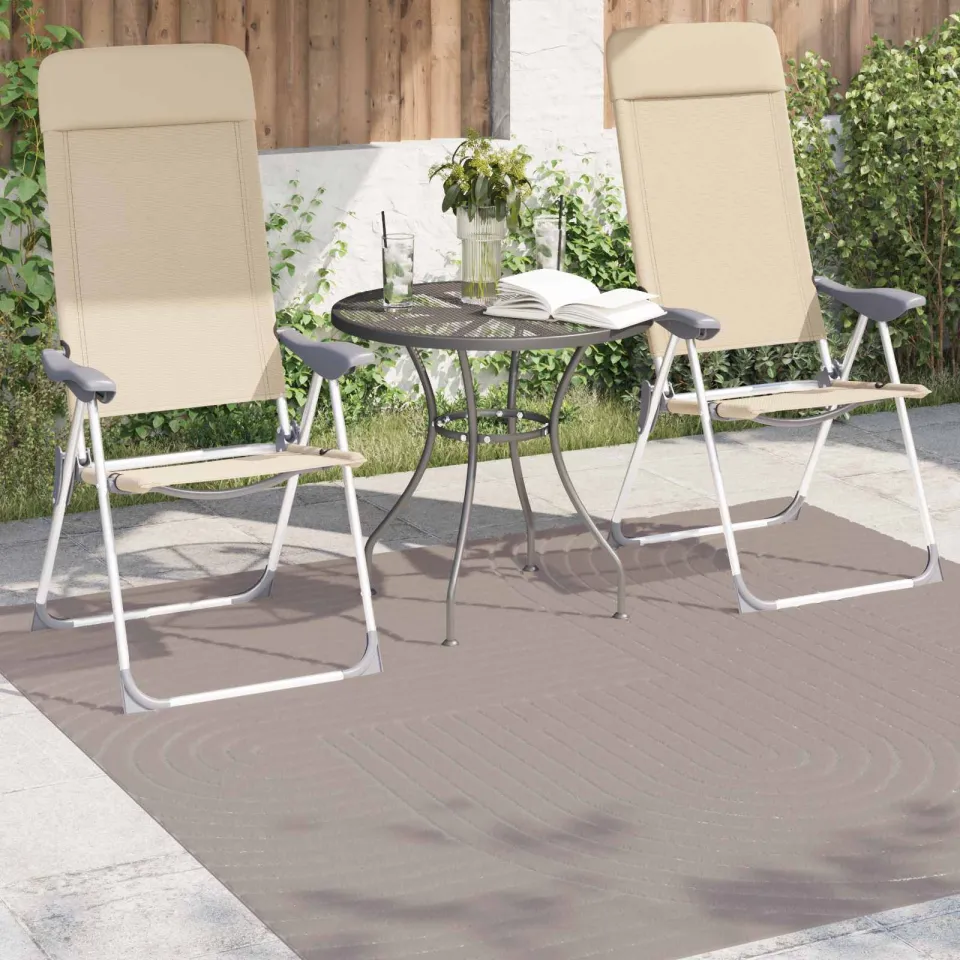 vidaXL Binnen- en buitentapijt PALMERAS Beige 200 x 200 cm Polyester, foto 2