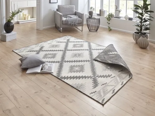 flycarpets Omkeerbaar Vloerkleed - Binnen & Buitenkleed Malibu- Grijs / Creme - 200x290 cm