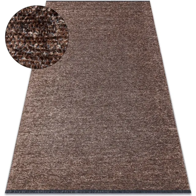 RUGSX Kleden Rugsx Tapijt FLORENCE 24021 Eenkleurig, glamour, plat ge 135x190 cm Bruin