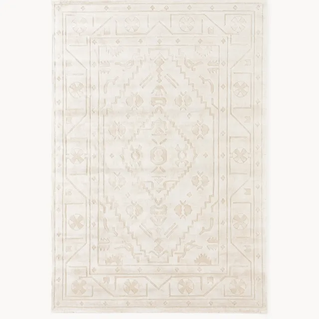 Westwing Collection Handgeweven viscose vloerkleed Shaila wit