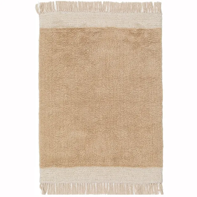 AFK Living Vloerkleed natuurlijk van wol en katoen SUZANNE beige