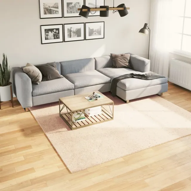 vidaXL Vloerkleed HUARTE laagpolig zacht wasbaar 240x240 cm beige, foto 2
