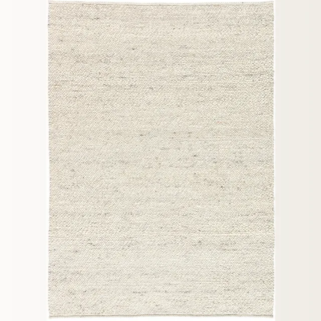 Lino Noble Ivory Vloerkleed 250x350cm - Handgeweven Luxueus Tapijt 100% gevilte wol - Laagpolig - 18mm dik - 3,7kg/m² - Tapijt Woonkamer - Vloerkleed Slaapkamer - Tapijt Eetkamer