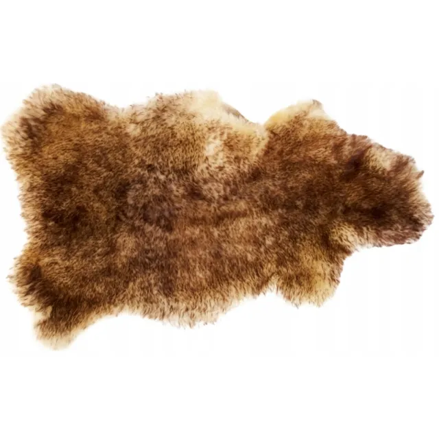 SKÓREX Natuurlijke schapenvacht Muflon - 110cm, 100% echt leer Bruin, beige en witte tinten