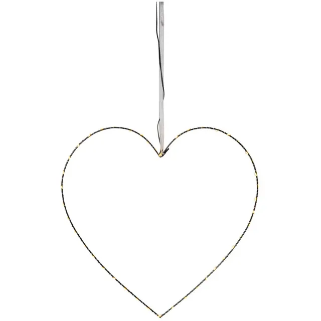 Star Trading hanglamp hart 'Mira', 45 LED's, netvoeding, zwart, warm wit, H 45 cm