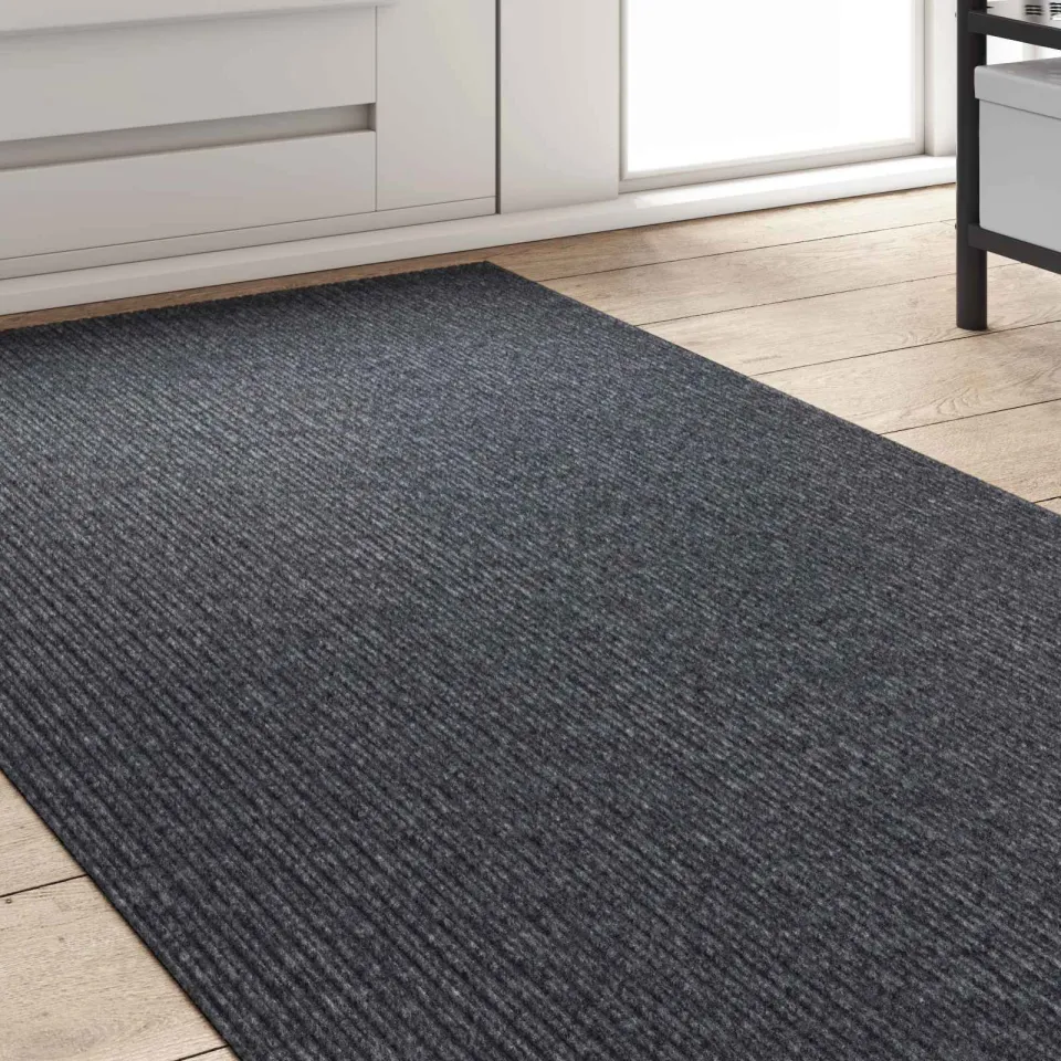 vidaXL Tapijt Loper Grijs 80 x 300 cm Stof, foto 3