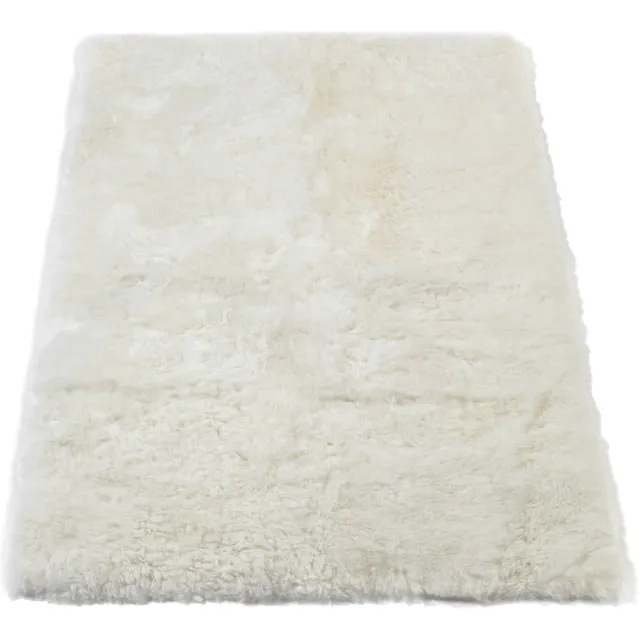 Donja-HD vloerkleed-vacht-IJslands Schapenvacht Vloer-bed-bank-sofa-slaapkamer-kleed – Wolwit – Handgemaakt – 160x110 cm offwhite
