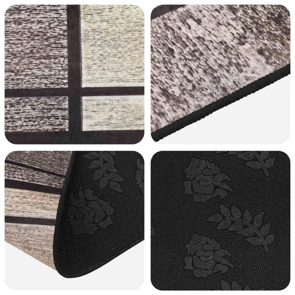 vidaXL Vloerkleedloper LESAKA Bruin 80 x 100 cm Diamantvelours, foto 4