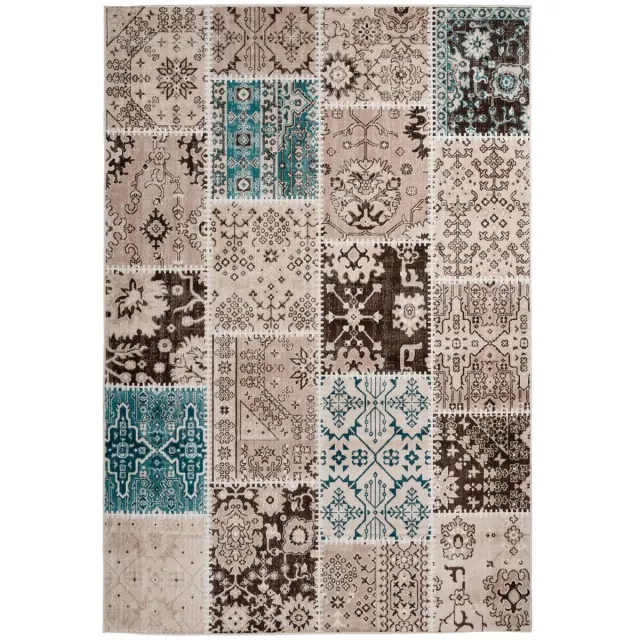 Dutch XXL Vintage Vloerkleed | Tapijt | Ariya | Patchwork | Taupe | 200x290 cm