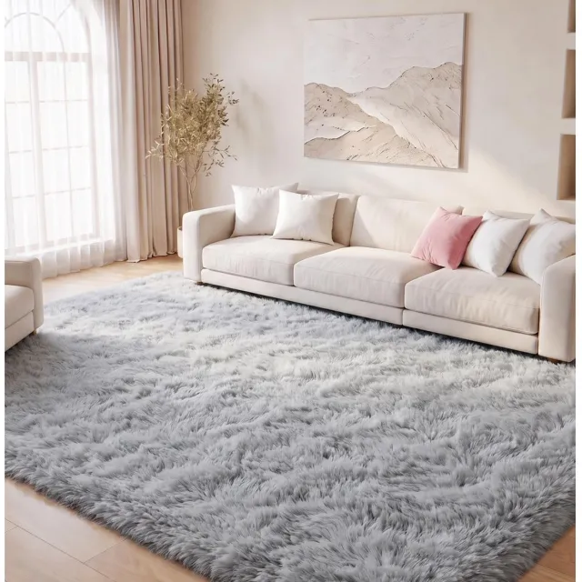 Duraxl Vloerkleed - Hoogpolig - Grijs - 120 x 160 cm