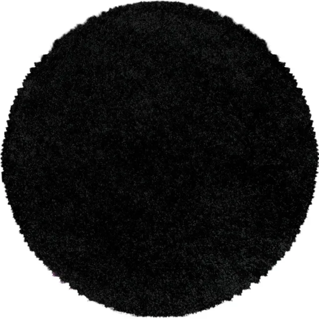 Muratap Monaco Soft Rond Shaggy Hoogpolig Vloerkleed Black Zwart
