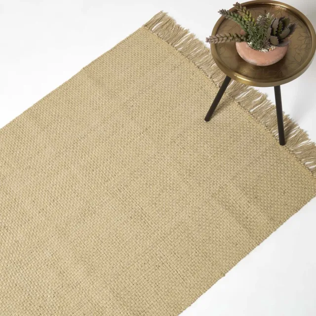 Homescapes Zaphyr Jute Vloerkleed 120 x 170 cm - Natuurlijk vloerkleed gemaakt van 100% jute